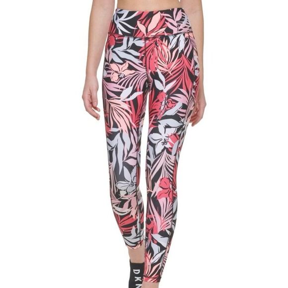 DKNY Women S Printed High Waist 7/8 Leggings‎ Pink Size X -Small - Picture 1 of 3